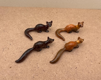 Figuras de marta de cerámica: decoración de animales del bosque, juego de 2