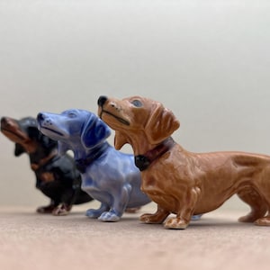 Cute Ceramic Dachshund Dog Figurine | Perfect Gift for Pet Owners, Animal Figurine Collection, Dachshund Lovers, and Home Decor Display