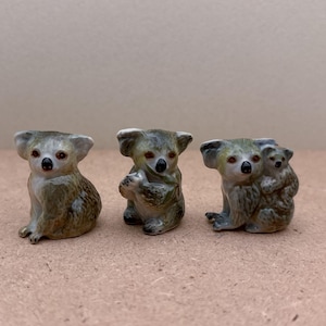 Hand-Painted Ceramic Koala Figurines: Australian Wildlife Decor