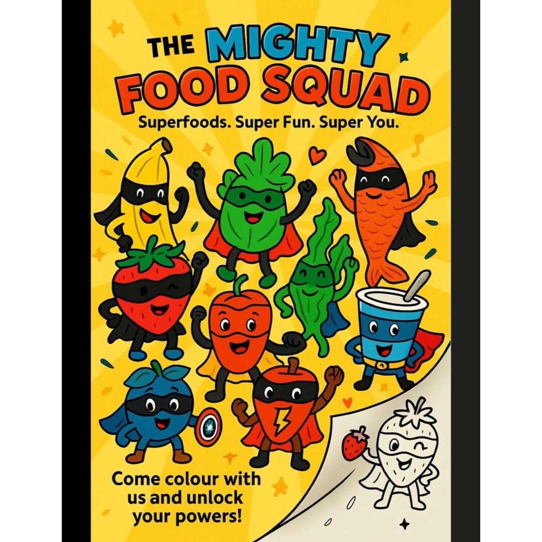 Highty Food Mighty Food Squad Coloring Book, Vitamins and Healthy Eating (PDF) - Etsy