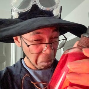 Rage Potion | Resting Red and Crimson Shimmer Square-Bottom Bottle Brew