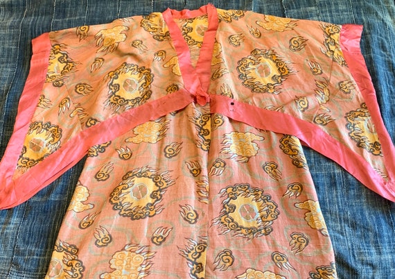 RARE Victorian Pongee silk Kimono/ Angel Sleeve/ a