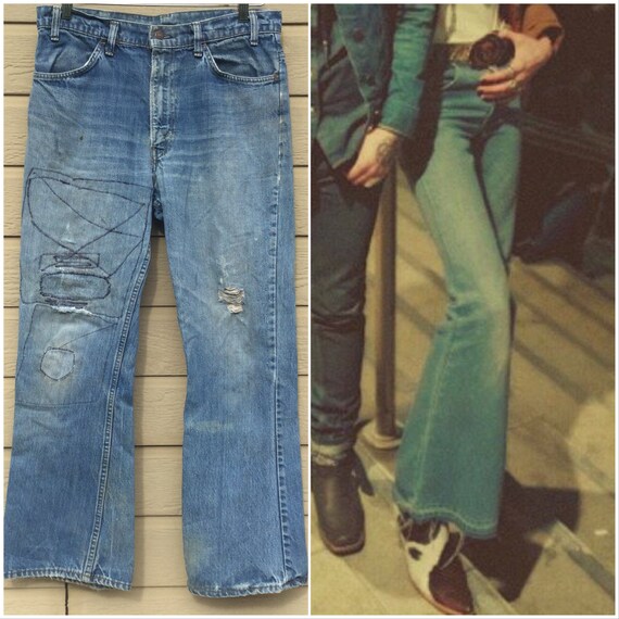 70s Levi's 646 Flare Jeans. Orange tab 