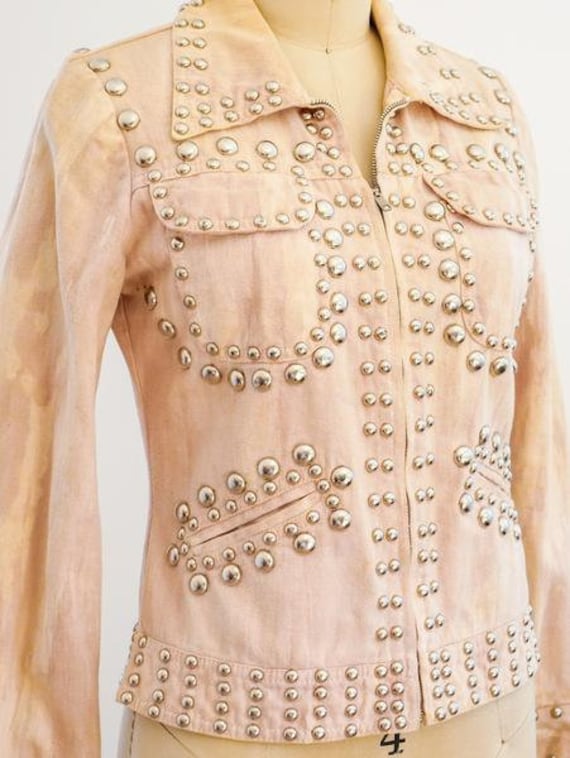 RONCELLI Studded Jacket/ Brushed Denim/ 1960s/ 197