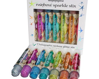 Holographic Rainbow Sparkle Stix ~ the collection Organic Glitter Stix Makeup Face Body Biodegradable Eyeshadow Festival Waterproof