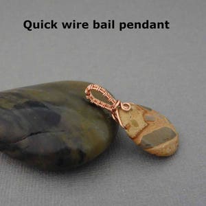 Pendant tutorial, quick bail pendant, wire wrapping tutorial, wire jewelry tutorial, wire wrap tutorial image 1