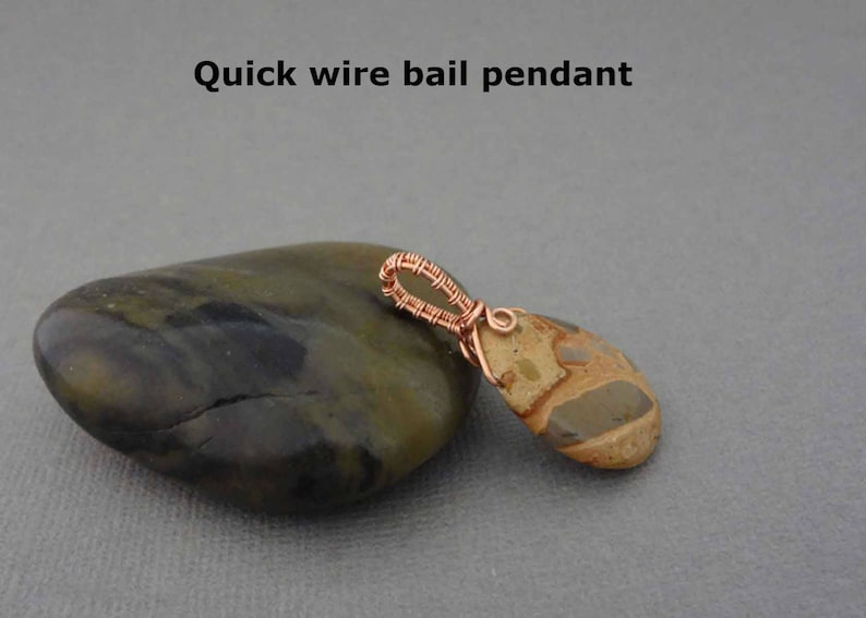 Pendant tutorial, quick bail pendant, wire wrapping tutorial, wire jewelry tutorial, wire wrap tutorial image 1