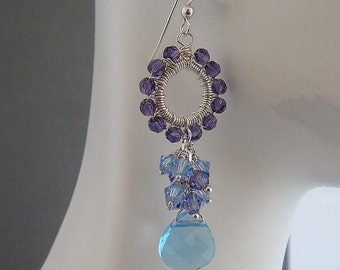 Wire wrapped cluster dangle earrings tutorial - wire jewelry tutorial, how to wire wrap, wire wrapping tutorial