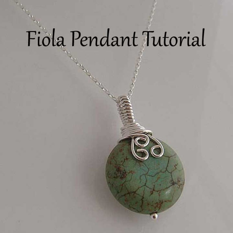Pendant tutorial, Necklace tutorial, Fiola wire wrapped pendant, wire wrapping tutorial, wire jewelry tutorial, wire wrap tutorial image 1