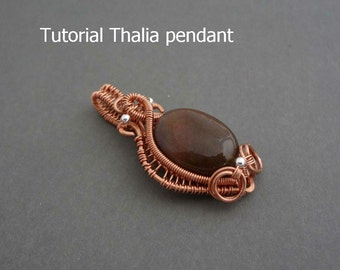 Wire wrap tutorial, Thalia pendant  - Instant download, learn to wire wrap, pendant tutorial, wire wrapping tutorial, wire jewelry tutorial