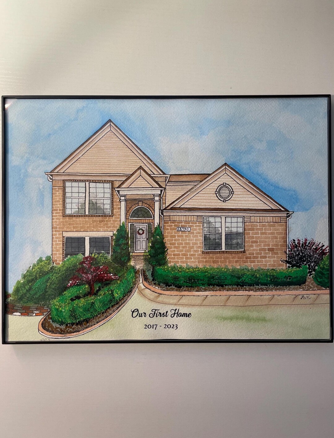 Custom House Portrait | Hand Painted L Watercolor Portrait L Realtor ...