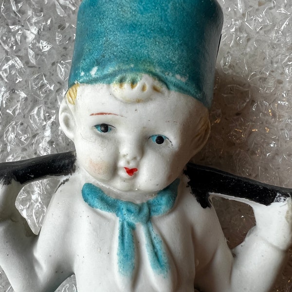 Antique Porcelain Bisque Dutch Boy with Yoke Made in Japan L