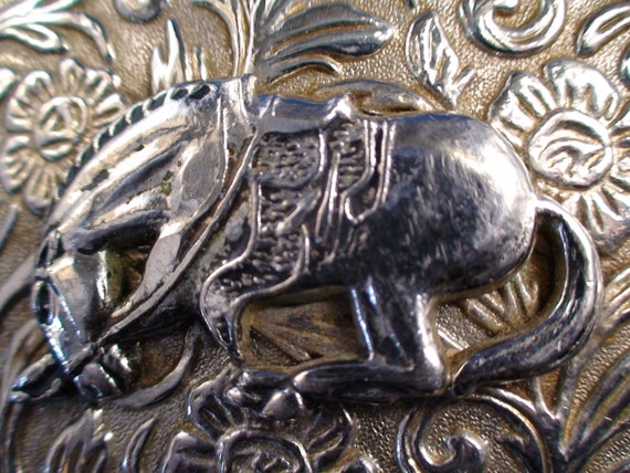 Bucking Bronco Vintage Belt Buckle Hong Kong Silv… - image 2