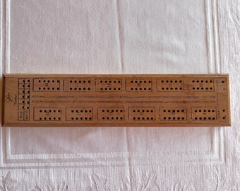 Cribbage Board Wood Vintage 2 Person & Pegs