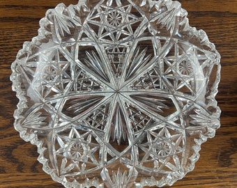 American Brilliant Cut Glass Trinket Bowl 6” diameter