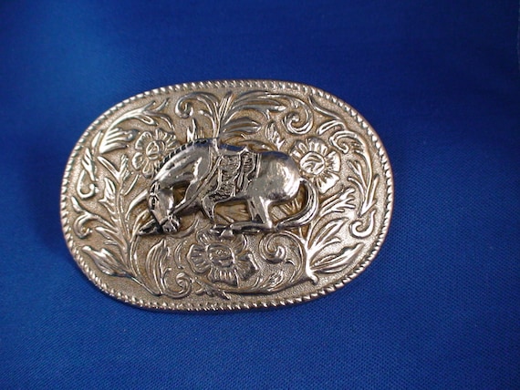 Bucking Bronco Vintage Belt Buckle Hong Kong Silv… - image 5