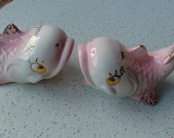 Pink Cute Dolphins Salt and Pepper Shaker Set Happy Kitchen Helpers