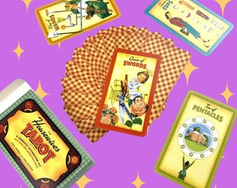 The Housewives Tarot Deck, FREE Crystals & Pouch - Retro 1950s Divination