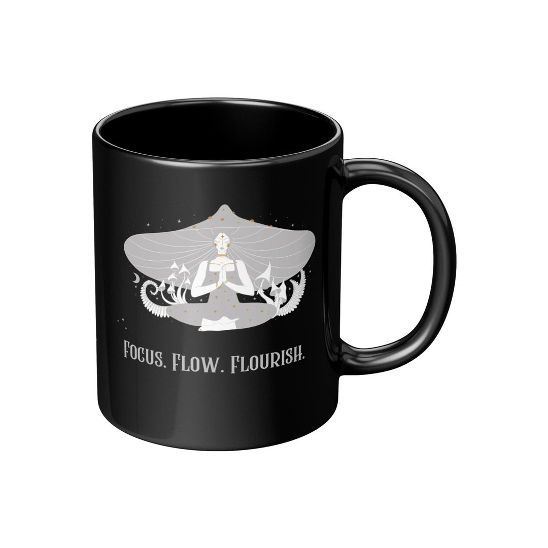 Personalized Focus Flow Flourish Goddess Mug, Custom Name 11 0z. Pink ...