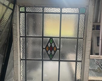 Antique Art Deco Stained Glass Window