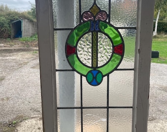 Beautiful Antique Art Deco Stained Glass Piece