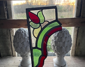 Beautiful Art Nouveau Stained Glass Window Fragment