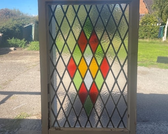 Beautiful Art Deco Stained Glass Window  1/2