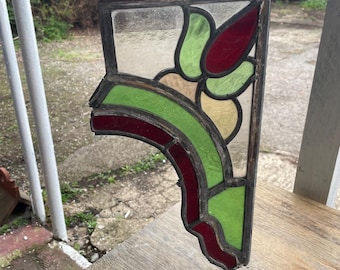 Beautiful Art Nouveau Stained Glass Window Fragment
