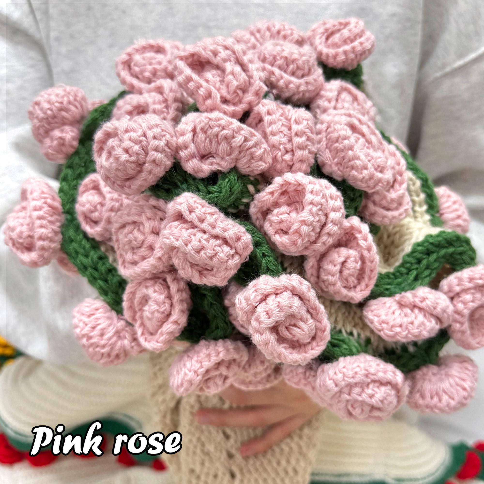 Bouquet di fiori all'uncinetto, coperta fatta a mano con rose, coperta