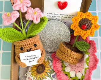 Personalized Birth Flower Gift Box - Self Care Gift/Custom or Ready,Crochet - Birthday Gift for Her,Best Friend/Teacher/Mom/Dad Gift Box