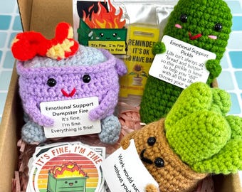 Personalized Coworker Gift Crochet Emotional Support Work Stress Relief Employee Appreciation Funny Gift Team Office Desk Decor Comfort Toy