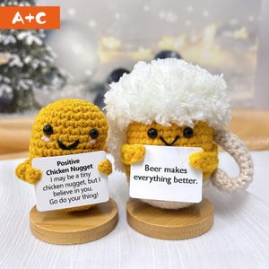 Emotional support crocheted cheese balls/Chicken nuggets/Beer, Handmade crochet food, Fun gifts, Crochet delicacies, Thanksgiving gifts A+C