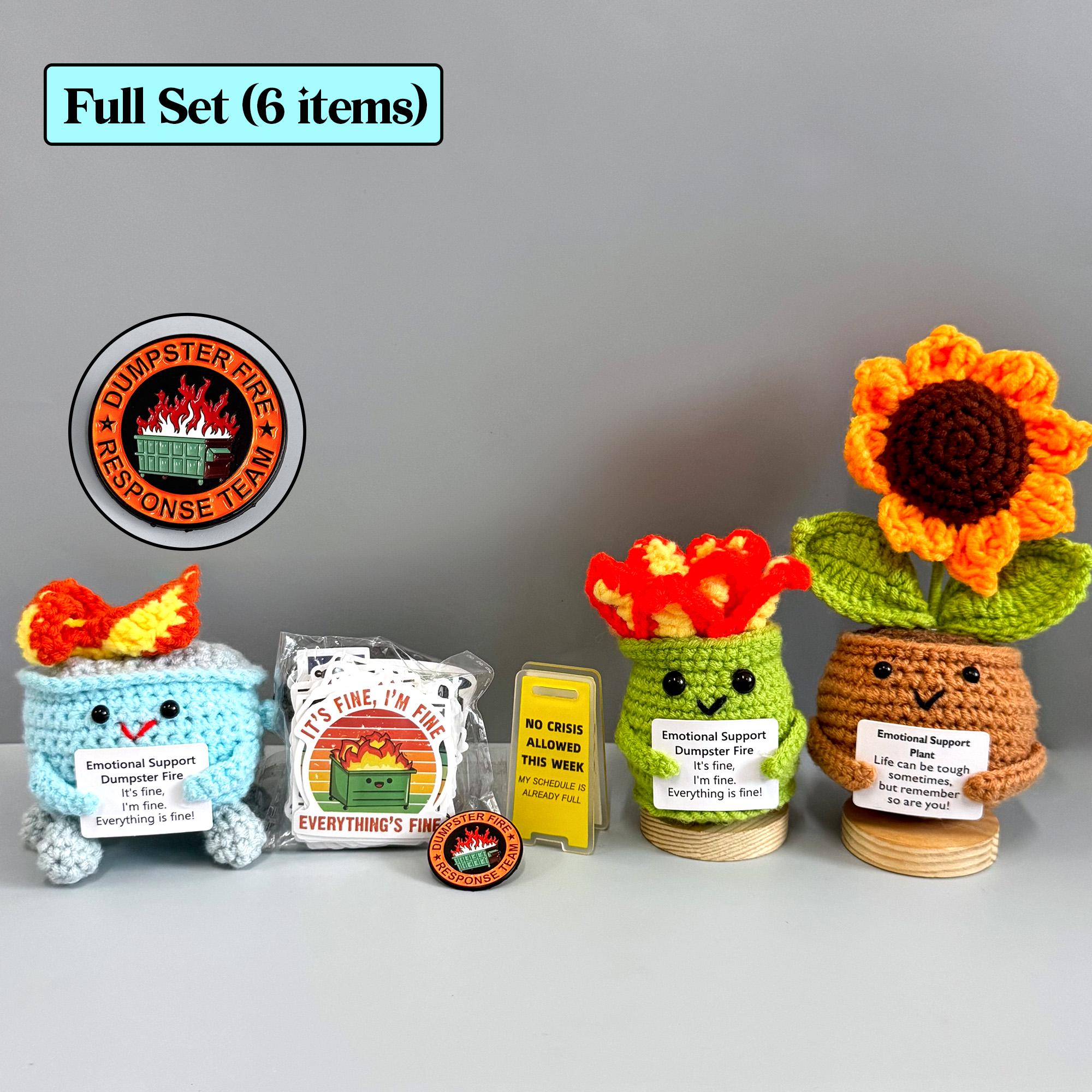 Girasole positivo all'uncinetto con biglietto di incoraggiamento, supporto emozioni all'uncinetto, fiori in vaso, regalo del Ringraziamento per famiglia, amici, insegnanti, uncinetto fatto a mano