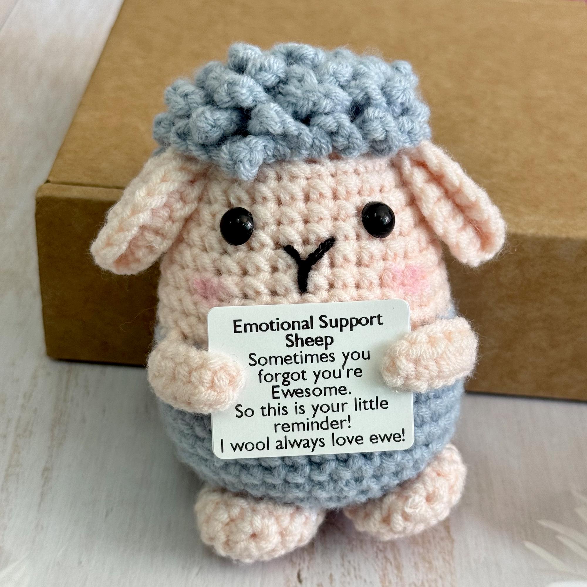 Emotional Support Crochet Sheep Toy Plushies,positive Sheep