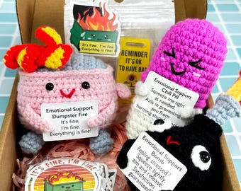Regalo personalizado para compañeros de trabajo, crochet, apoyo emocional, alivio del estrés laboral, agradecimiento a los empleados, regalo divertido, decoración de escritorio de oficina para el equipo, juguete reconfortante