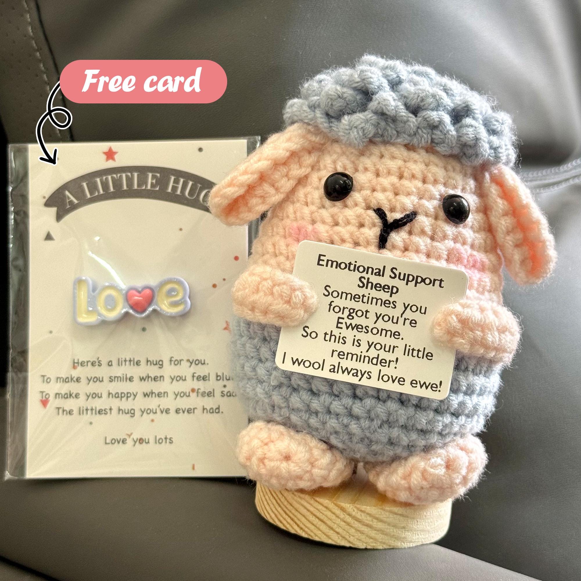 Emotional Support Crochet Sheep Toy Plushies,positive Sheep