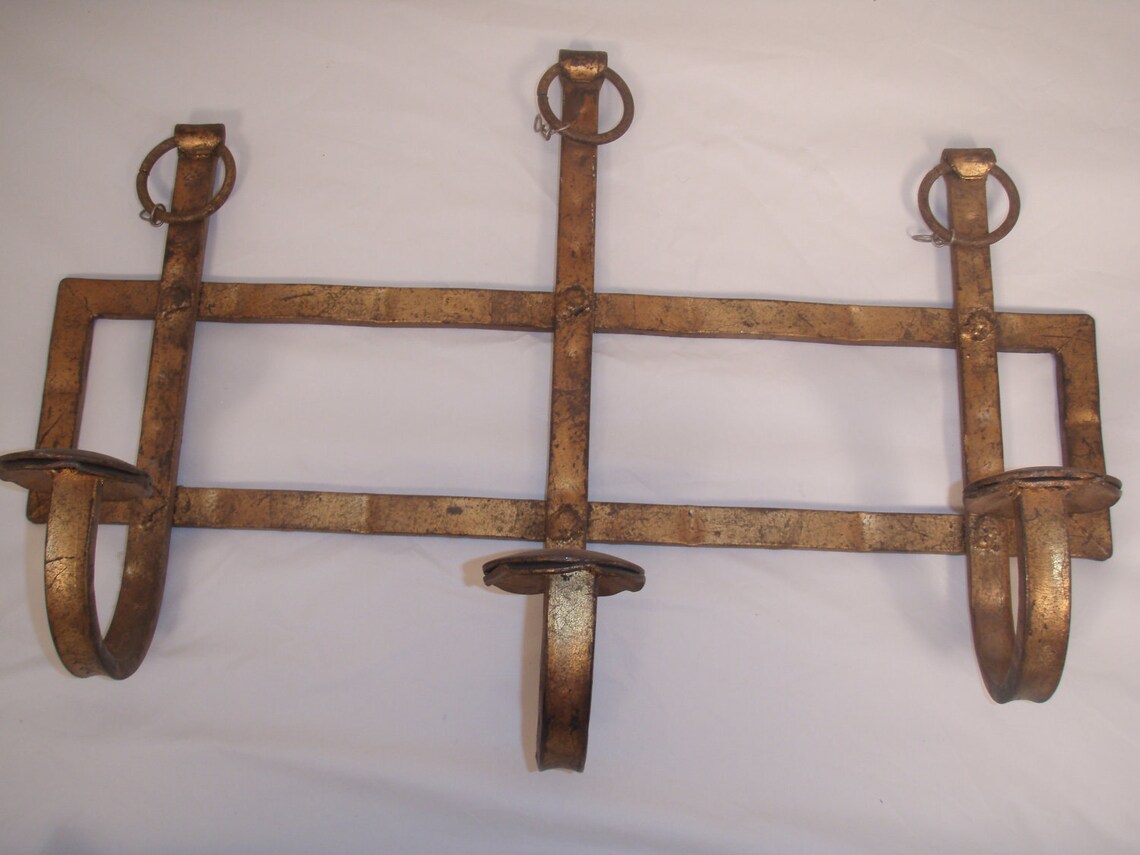 Vintage Antique Rustic Metal Hat Rack Etsy