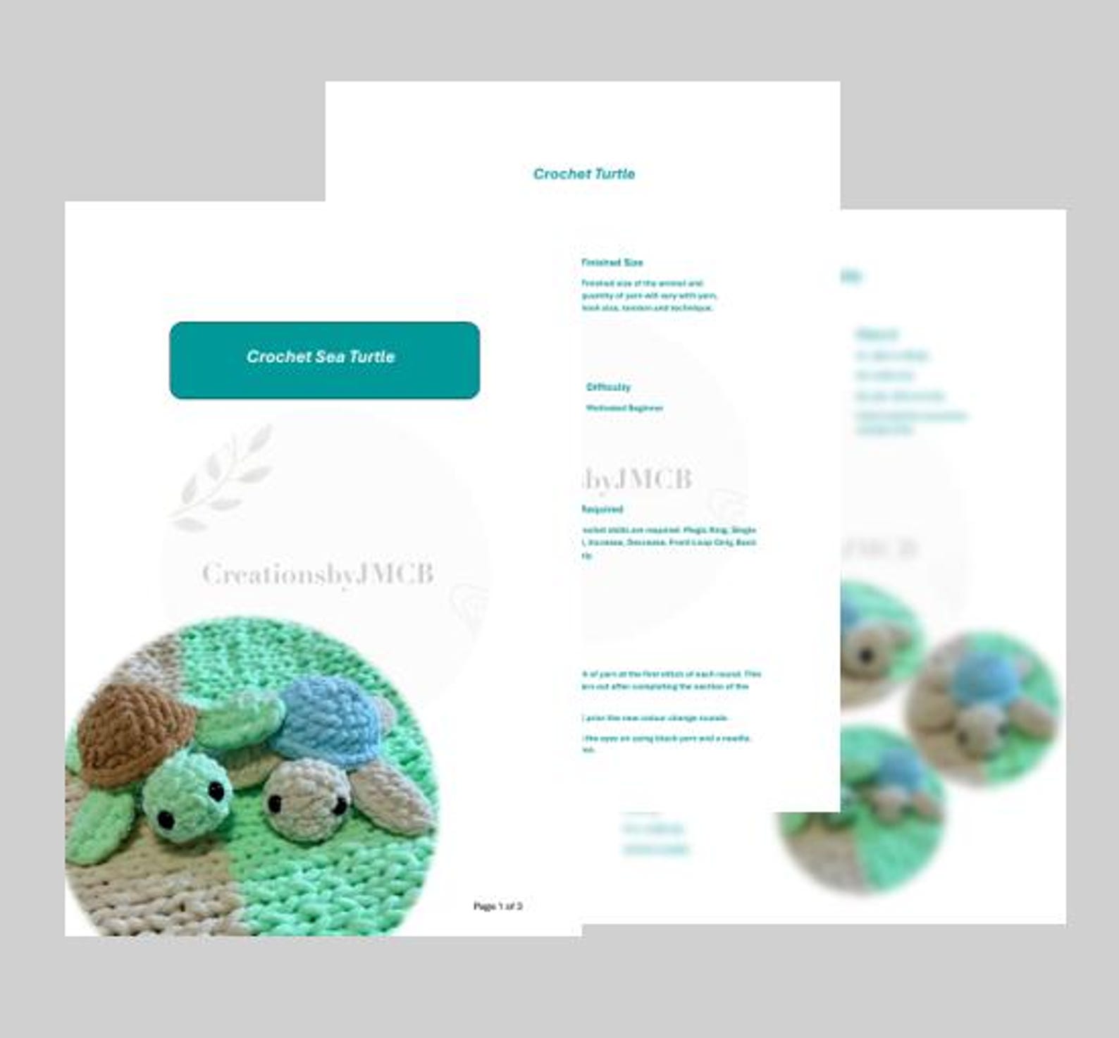 No Sew Sea Turtle Crochet Pattern Amigurumi Pattern, Cute Plushie Sea ...