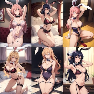 Sexy Anime Bunny Girls in Lingerie – 45 Stunning Portraits in Different