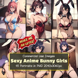 Sexy Anime Bunny Girls in Lingerie – 45 Stunning Portraits in different Positions