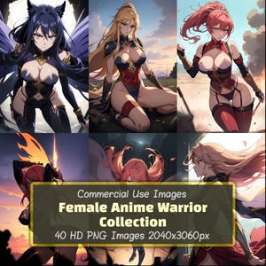 Female Anime Warrior Collection – 40 Stunning Images in HD for Commercial Use
