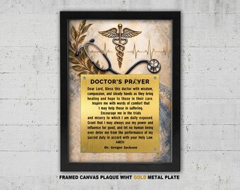 Doctor’s Prayer Framed Plaque – Physician Appreciation Gift, Christian Medical Office Decor, Medical School Graduation Gifts