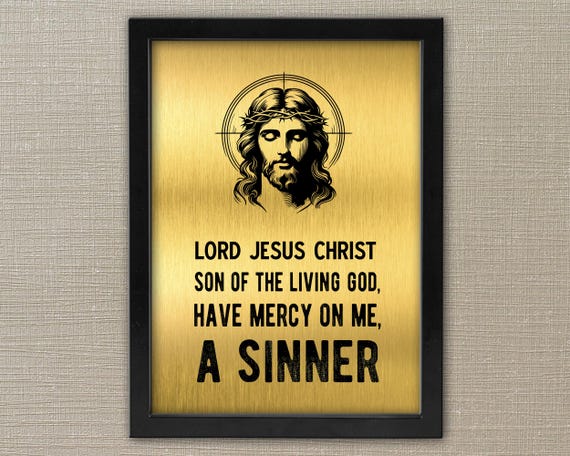 Framed Metal Jesus Prayer Sign: Christian Wall Art - Etsy
