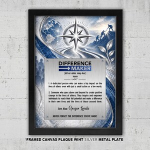 Inspirerande inramad väggkonst på canvas med inramad text – Graverad metallplakett, uppskattnings- och tackpresent