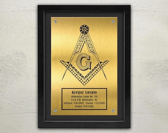 Mason, Masonic, Freemasons Custom Framed Plaque, Masonic Award