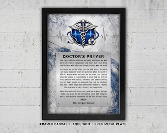 Doctor’s Prayer Framed Plaque – Physician Appreciation Gift, Christian Medical Office Decor, Medical Graduation Art