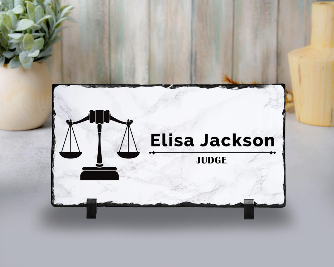 Personalized Judge Desk Name Plate: Custom Stone Magistrate Plaque - Etsy