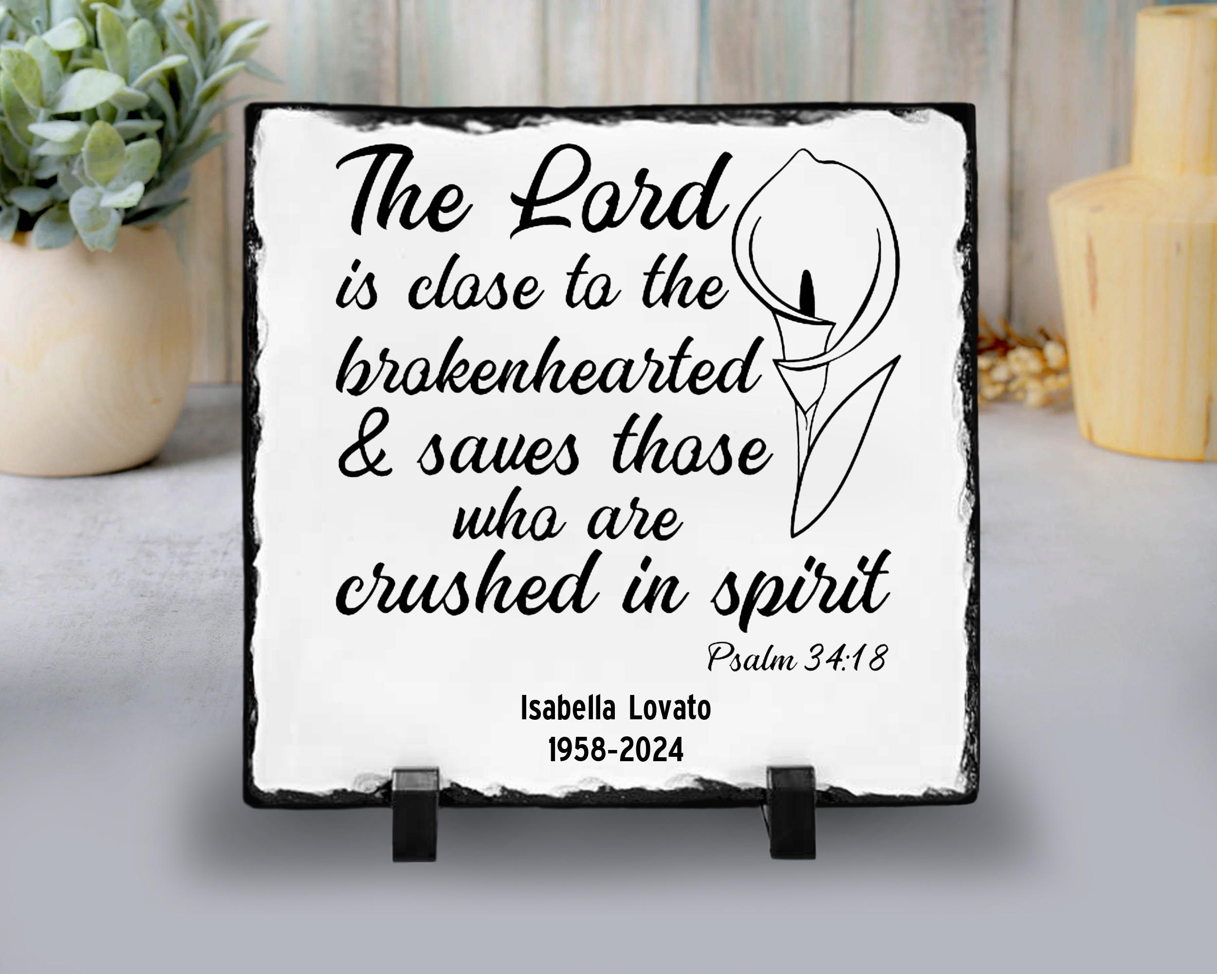 Personalized Memorial Stone Psalm 34:18 Remembrance Plaque
