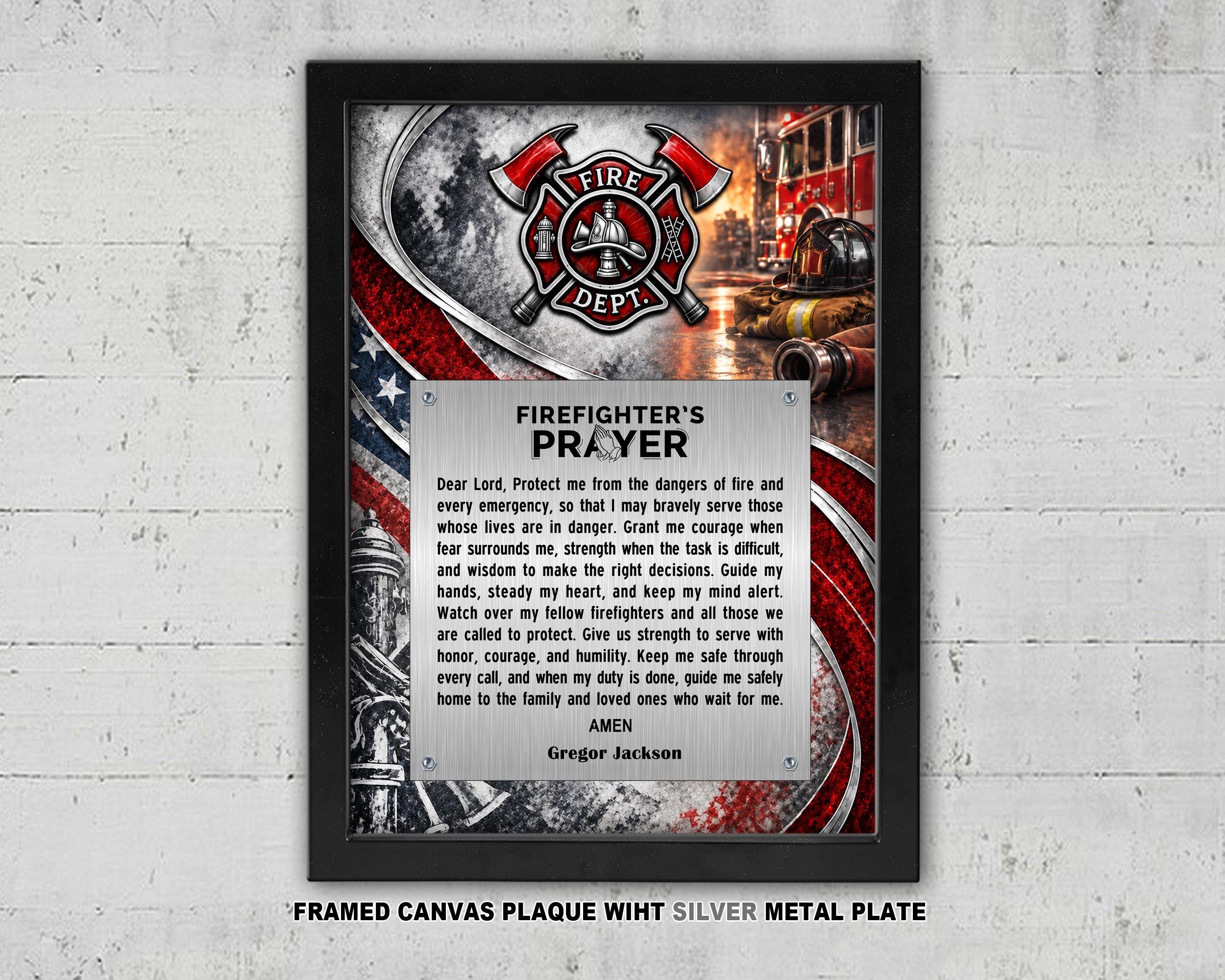 Firefighter's Prayer Framed Plaque – Firefighter Appreciation Gift