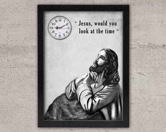 Jesus 'Would You Look at the Time' Framed Clock - Religious Wall Decor